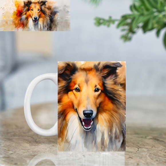 Handmade Collie Coffee Cup | New 15oz Sublimated Coffee Mug - Picture 2 of 4